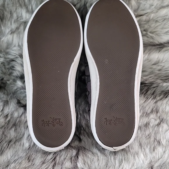 Coach Black and Gray Signature Sneakers - Picture 14 of 16